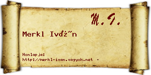 Merkl Iván névjegykártya